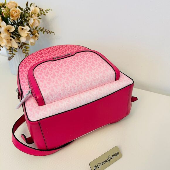 Michael Kors Jaycee Medium Ombré Signature Logo Backpack Dragonfruit - Picture 4 of 9
